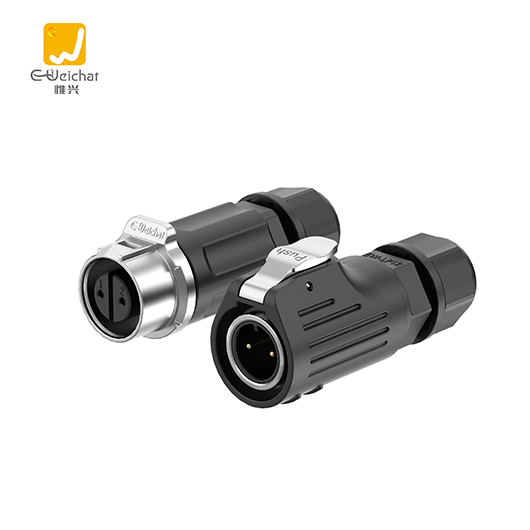 LP12型2芯焊接款5A电源线对线金属+塑料防水连接器航空插头插座