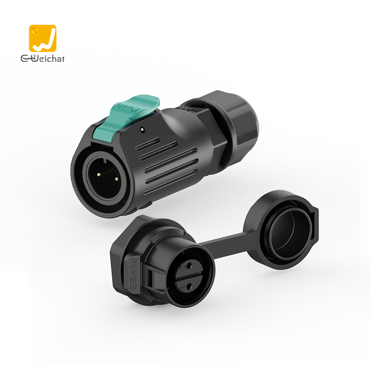 LP12型2芯焊接款5A电源面板防水连接器航空插头插座