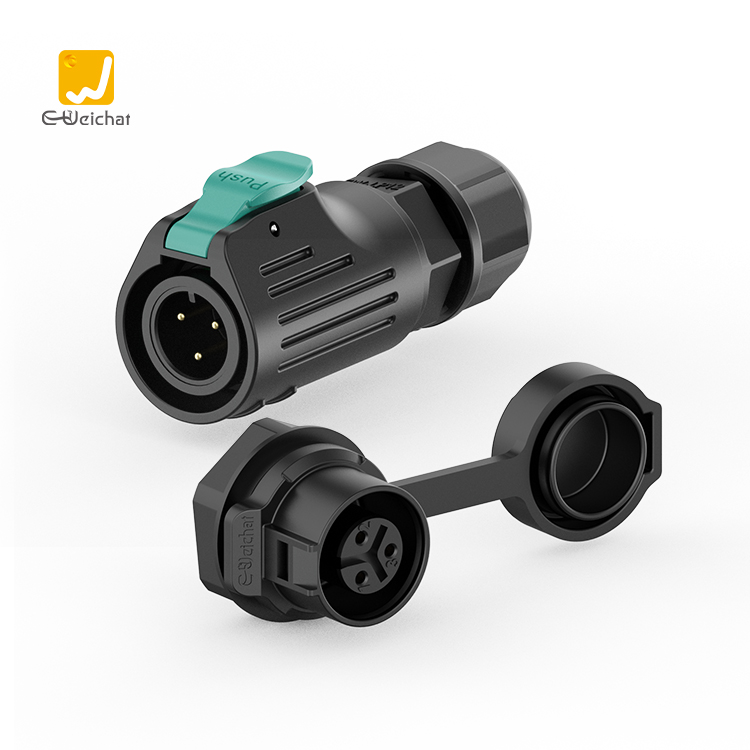 LP12型3芯焊接款5A电源面板防水连接器航空插头插座